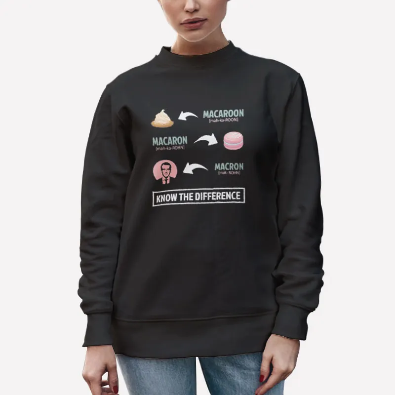 Unisex Sweatshirt Black Macaron Vs Macaroon Meme Baking Shirt