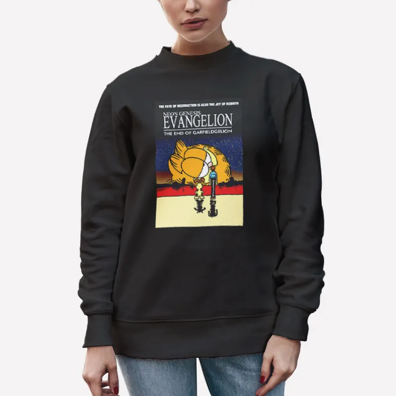 Unisex Sweatshirt Black Neon Genesis Garfield Evangelion Shirt