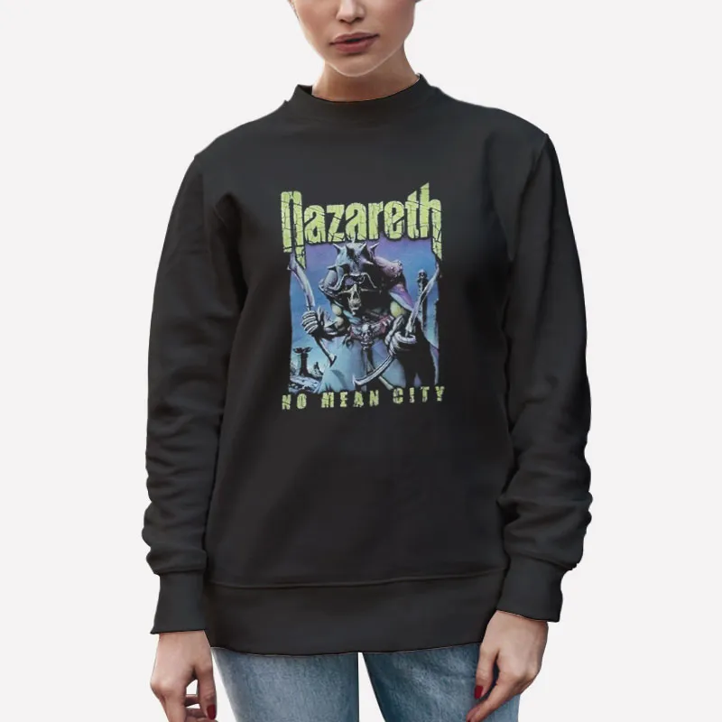 Unisex Sweatshirt Black No Mean City Black Rock Nazareth T Shirt