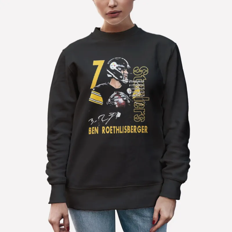 Unisex Sweatshirt Black Pittsburgh Steelers Ben Roethlisberger Signature Shirt