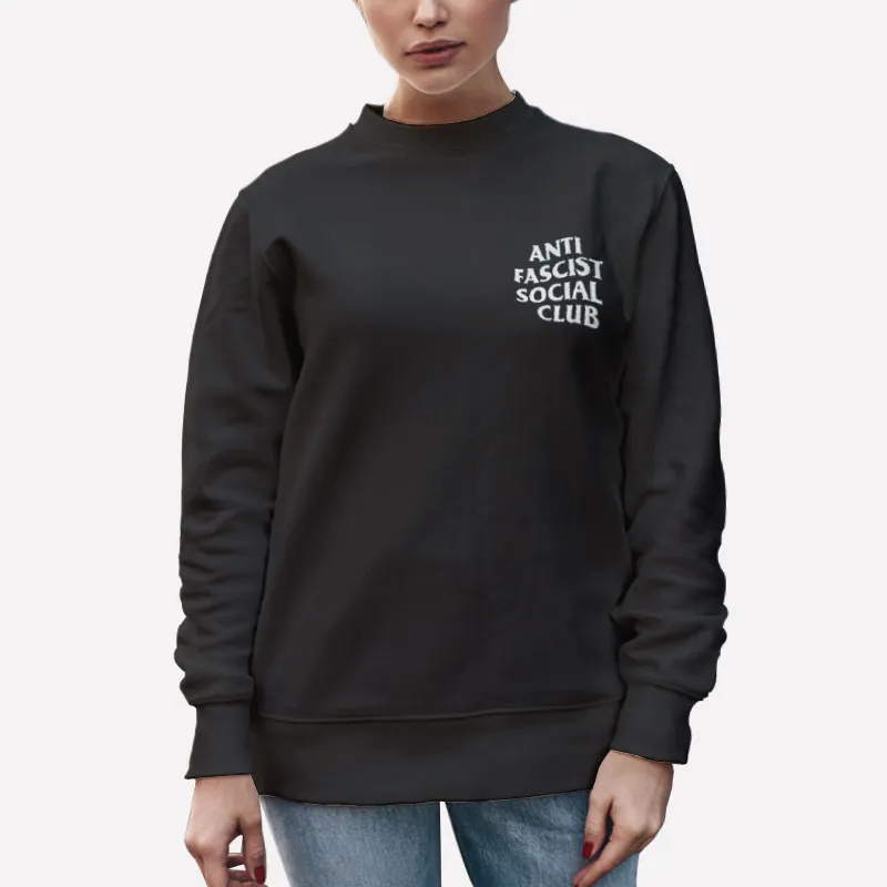 Unisex Sweatshirt Black Retro Anti Fascist Social Club Shirt