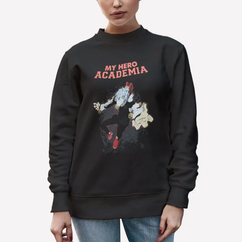 Unisex Sweatshirt Black Shigaraki Reaching Under Word Academia Shirt