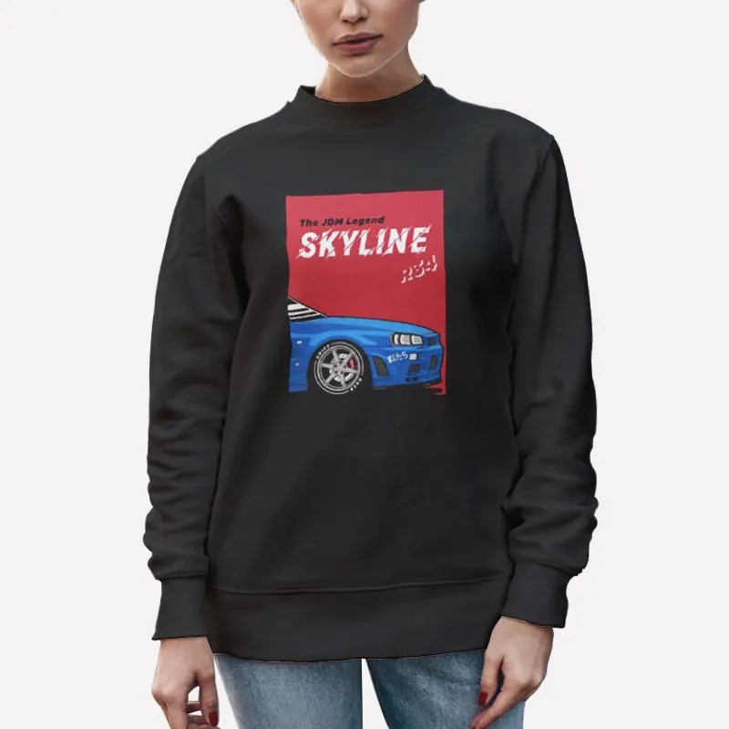 Unisex Sweatshirt Black Skyline Down To Earth R34 Shirt
