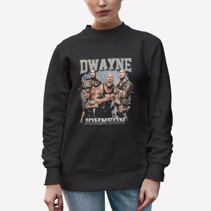 Unisex Sweatshirt Black The Rock 90s Dwayne Johnson T Shirt