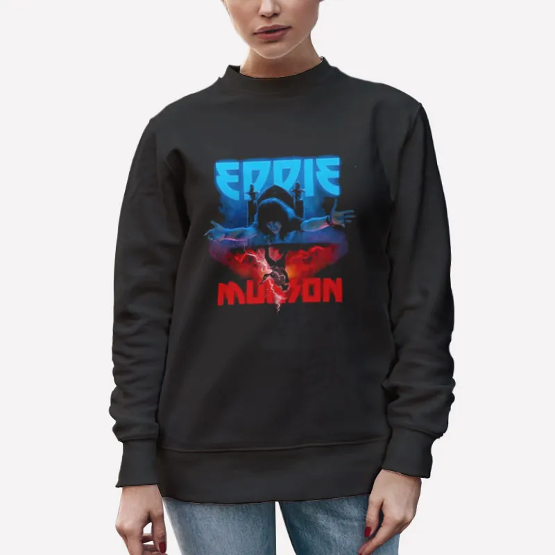 Unisex Sweatshirt Black Upside Down Eddie Munson T Shirt