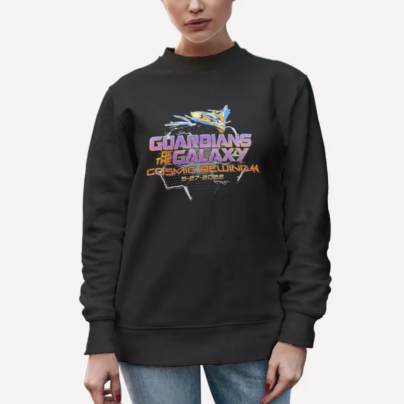 Unisex Sweatshirt Black Vintage Guardians Of The Galaxy Cosmic Rewind Shirt