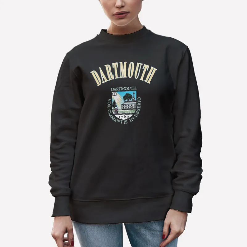 Unisex Sweatshirt Black Vintage Inspired College Dartmouth Shirt