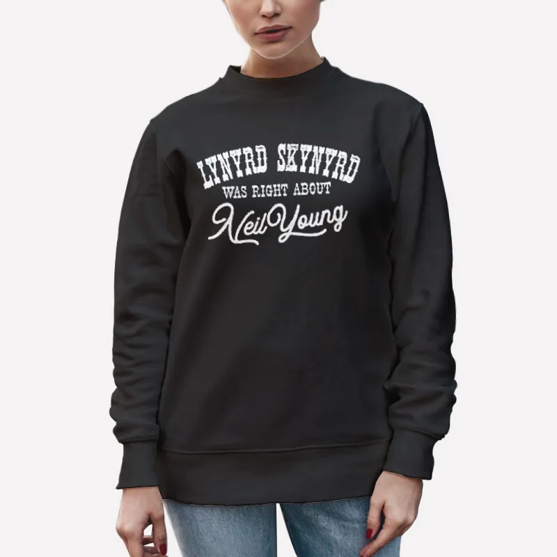 Unisex Sweatshirt Black Vintage Lynyrd Skynyrd Neil Young Shirt