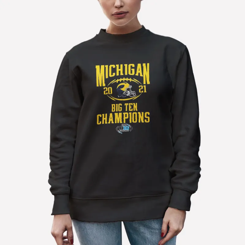 Unisex Sweatshirt Black Wolverines Michigan Big Ten Championship Shirt 2021