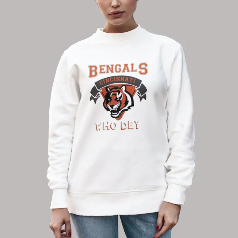 Unisex Sweatshirt White Cinnicati Who Dey Bengals Shirt