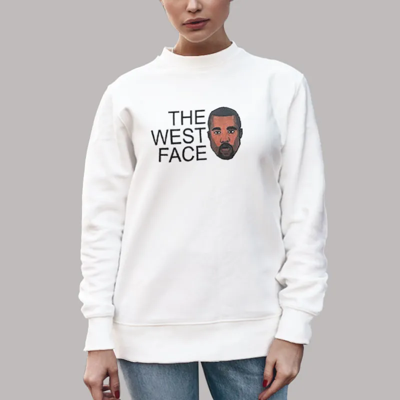 Unisex Sweatshirt White Funny Meme Kanye West Face Shirt