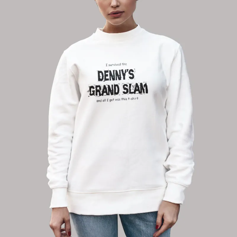 Unisex Sweatshirt White I Survived The Denny's Grand Slam Shirt