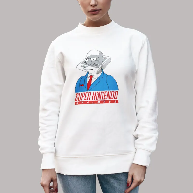 Unisex Sweatshirt White Supernintendo Chalmers Simpson Shirt