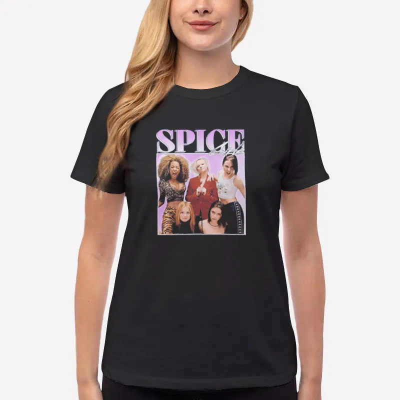 Women T Shirt Black 90s Vintage Spice Girls Shirt