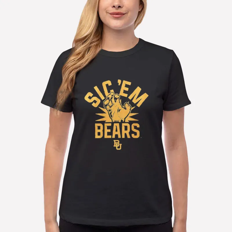 Women T Shirt Black Baylor Bears Sic Em Bears Shirt