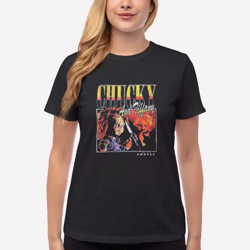 Women T Shirt Black Bride Of Chucky And Tiffany Shirt