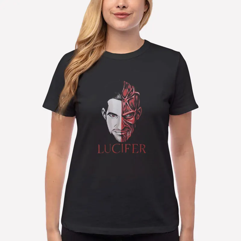 Women T Shirt Black Devil Face Lucifer T Shirt
