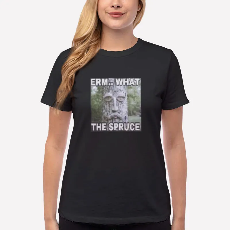 Women T Shirt Black Erm What The Spruce Funny Meme Shirt