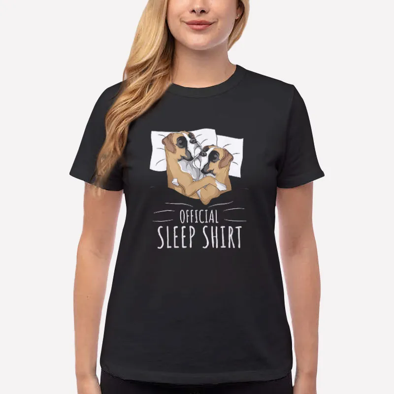 Women T Shirt Black Funny Official Sleep Shirt Dog