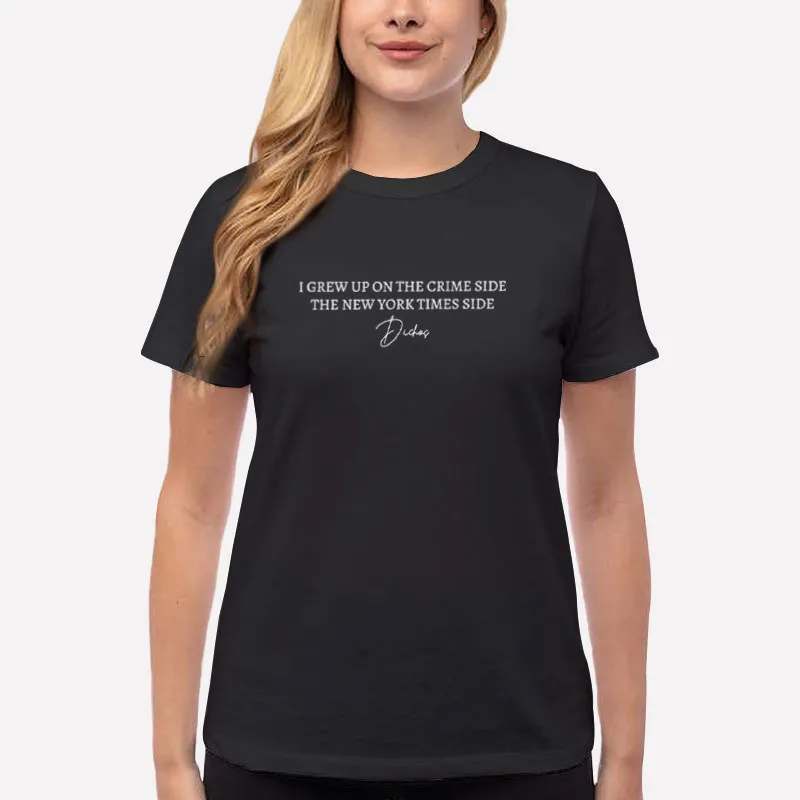 Women T Shirt Black I Grew Up On The Crime Side The New York Times Side Shirt