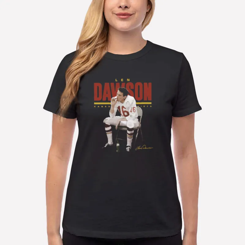 Women T Shirt Black Kansas City Chiefs Len Dawson T Shirt