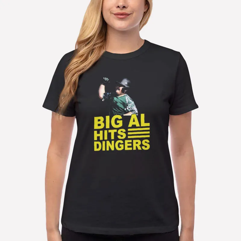 Women T Shirt Black Little League Boys Big Al Hits Dingers Shirt