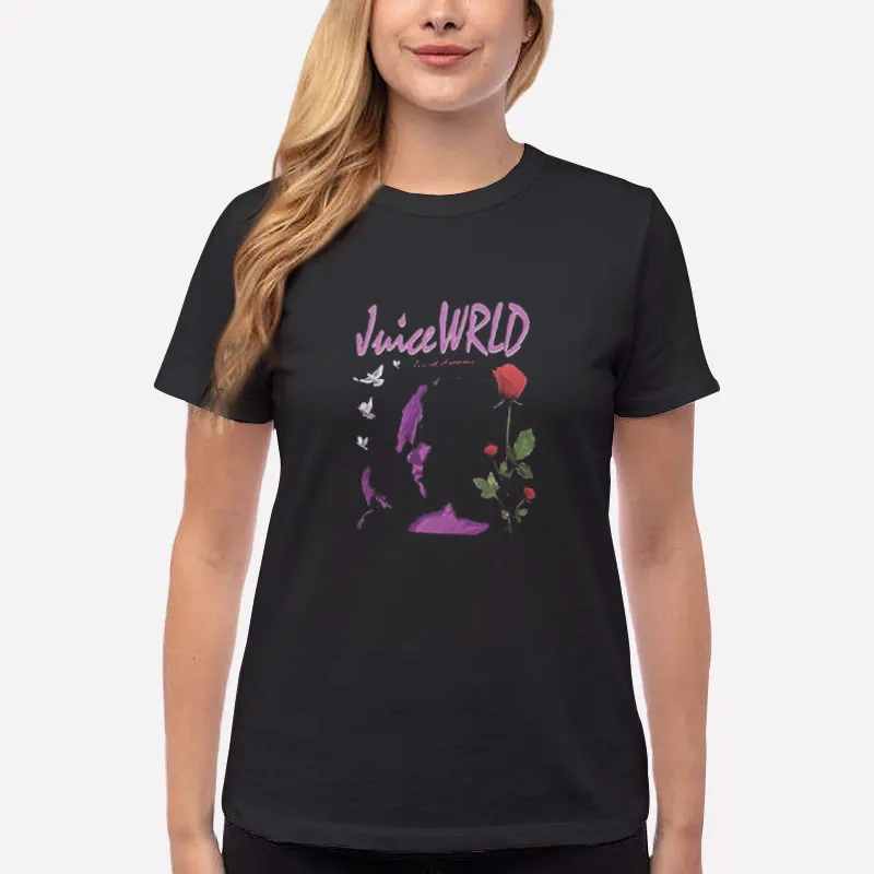 Women T Shirt Black Lucid Dreams Rose Flower Juice Wrld Shirts