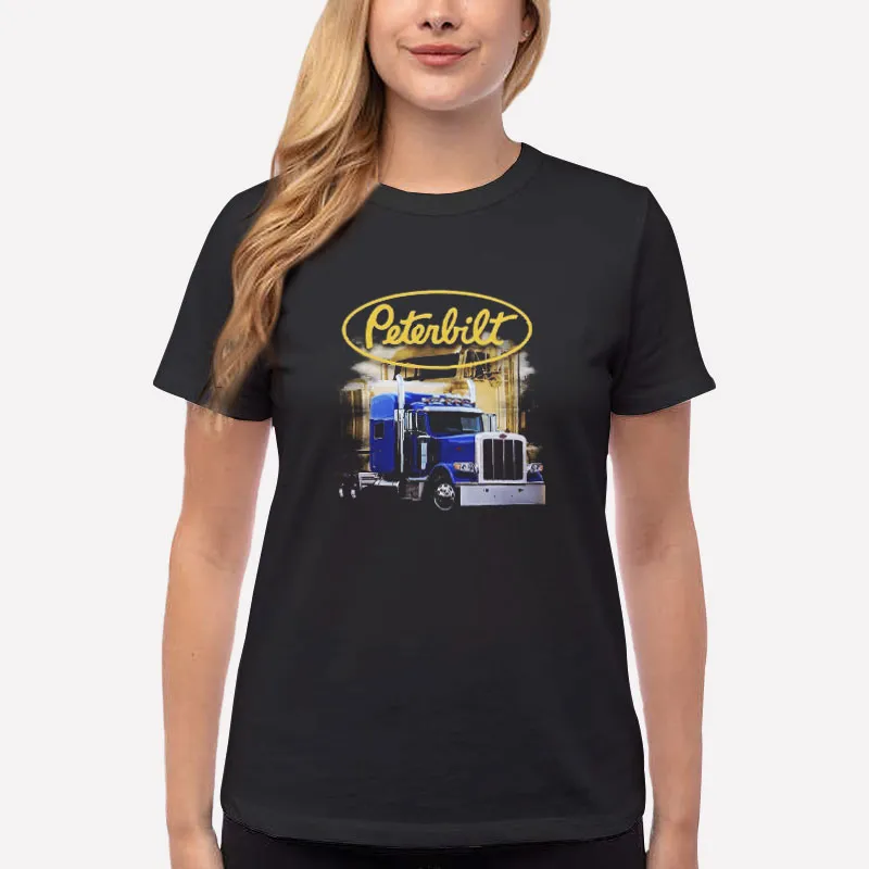 Women T Shirt Black Peterbilt Diesel Trucker Peterbilt Tshirt