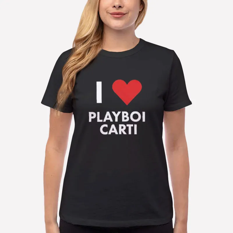 Women T Shirt Black Playboi I Heart Carti Shirt