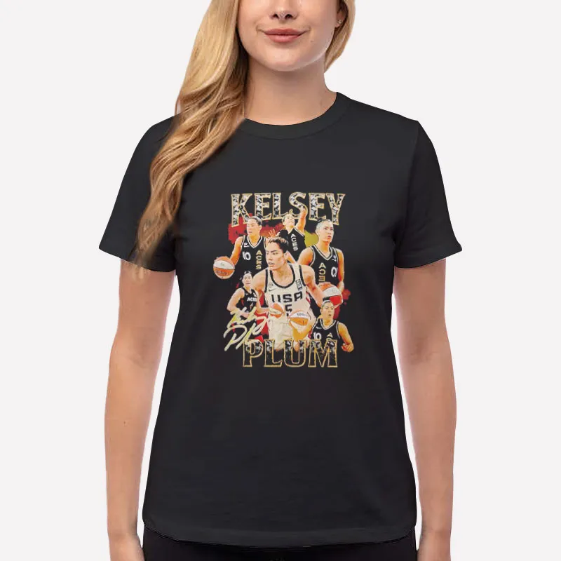 Women T Shirt Black Retro Champion Kelsey Plum T Shirt