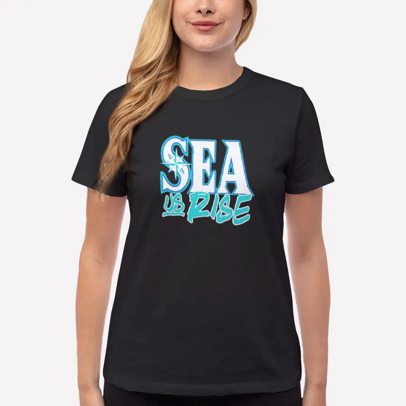 Women T Shirt Black Seattle Sea Us Rise Mariners Shirt