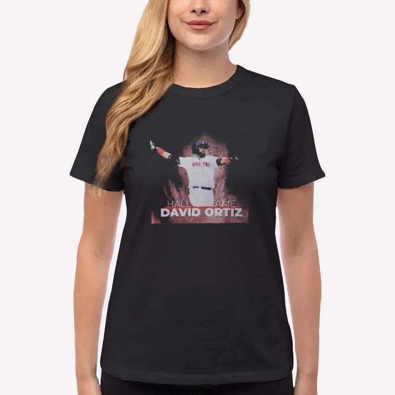 Women T Shirt Black The Baseball David Ortiz Hall Of Fame Shirts