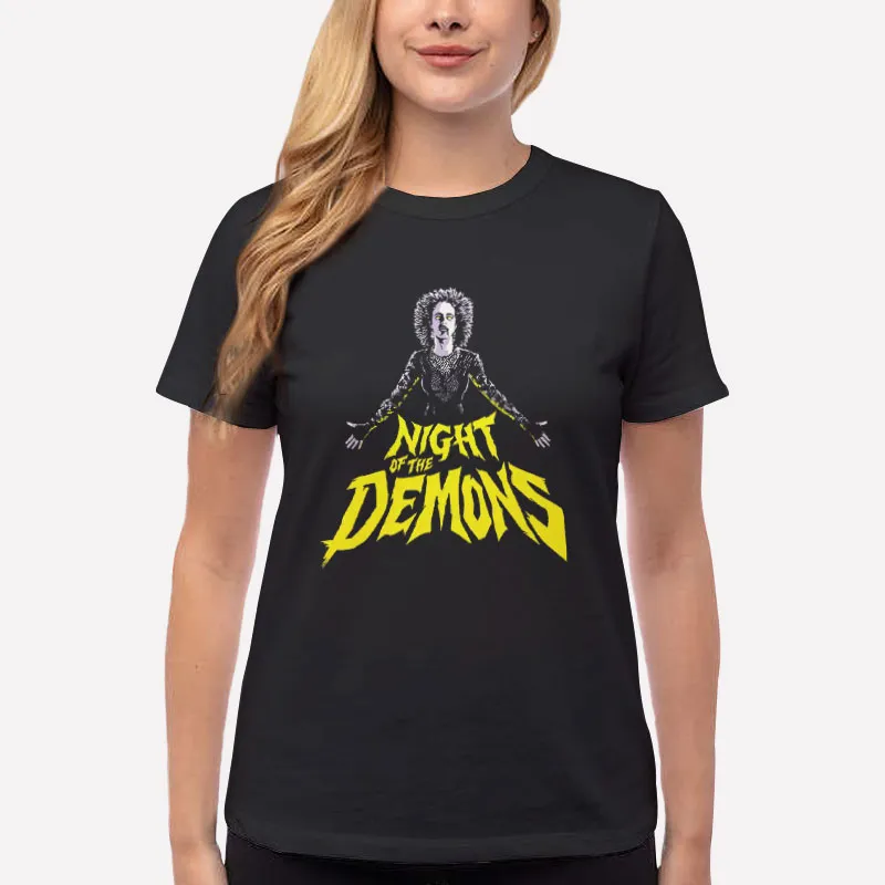 Women T Shirt Black The Horrors Of Halloween Angela Night Of The Demons Shirt