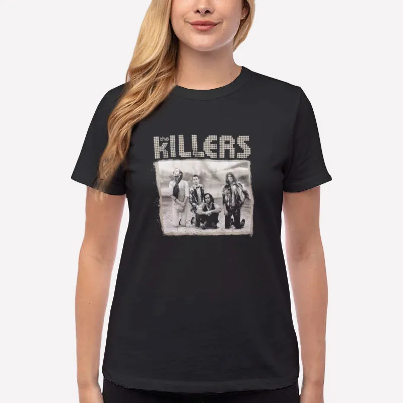 Women T Shirt Black Vintage Band Photo The Killers Shirt