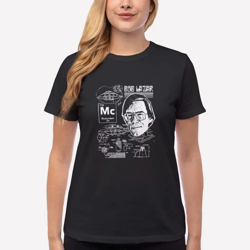 Women T Shirt Black Vintage Engineering Bob Lazar T Shirt