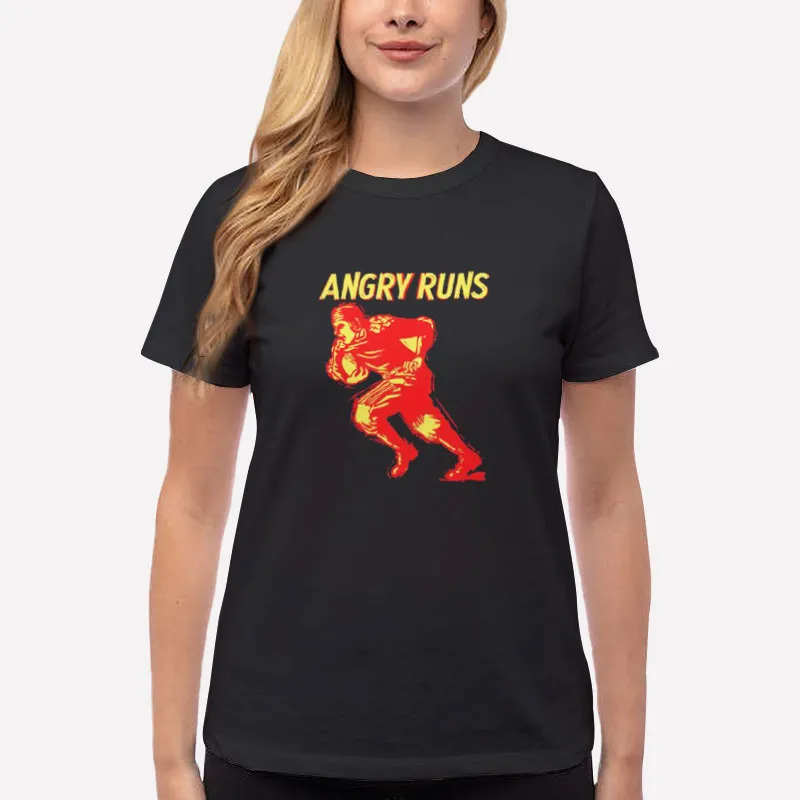 Women T Shirt Black Vintage Football Angry Runs T Shirt