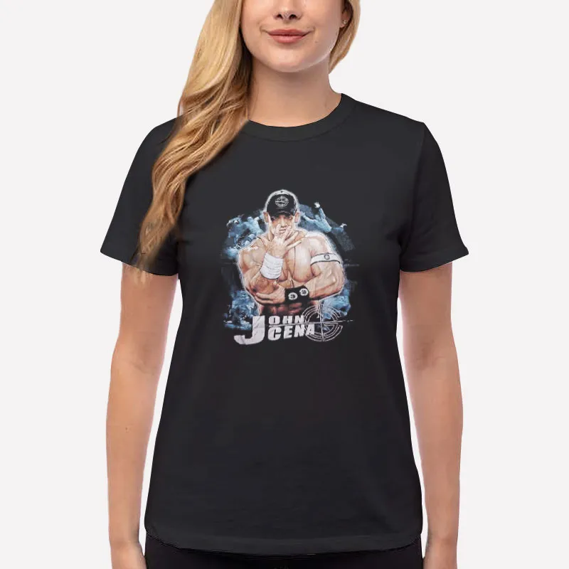 Women T Shirt Black Wrestling Chain Gang Soldier John Cena T Shirt