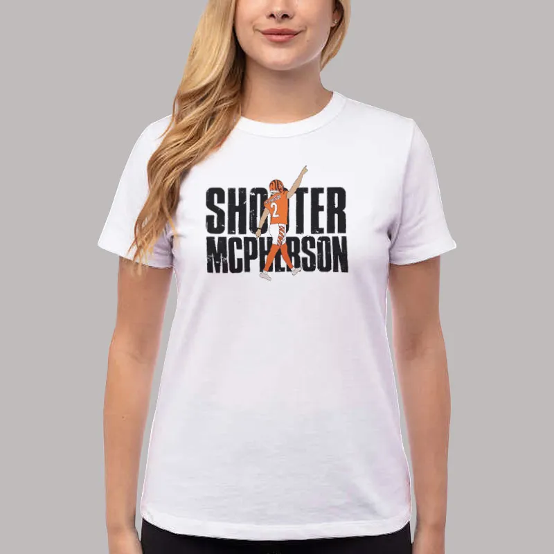 Women T Shirt White Barstool Sports Shooter Mcpherson Shirt