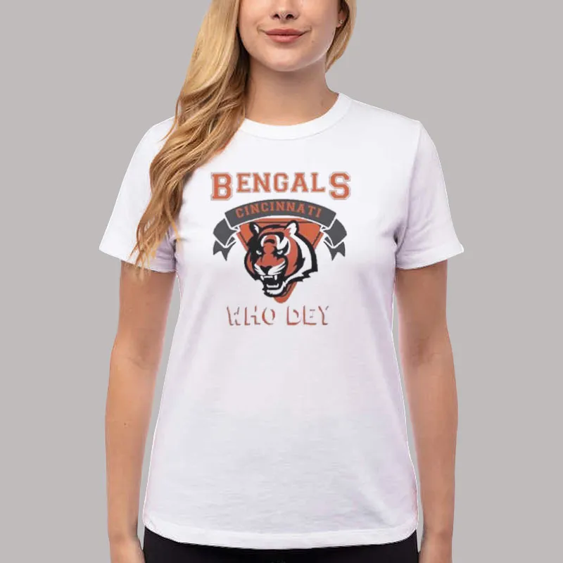 Women T Shirt White Cinnicati Who Dey Bengals Shirt