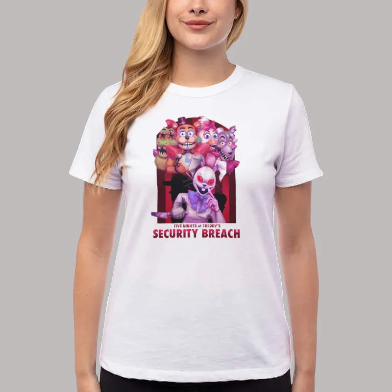 Women T Shirt White Five Nights At Freddys Security Breach Merch Survival Game Shirt