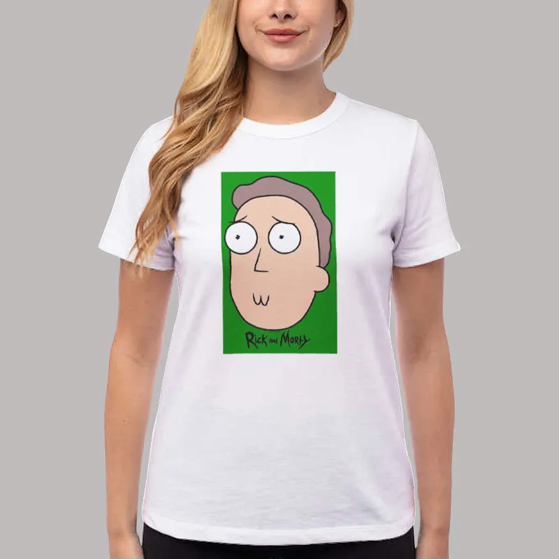 Women T Shirt White Funny Jerry Giant Head Rick And Morty Shirt