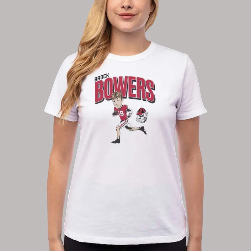 Women T Shirt White Georgia Bulldogs Brock Bowers Shirt