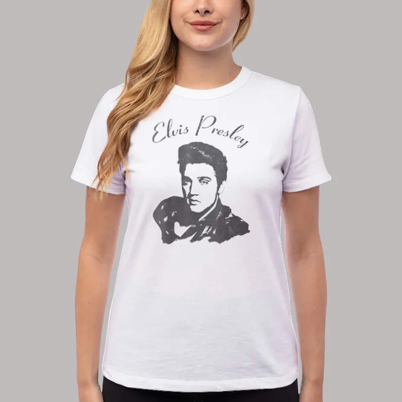 Women T Shirt White The Official Script Elvis T Shirts