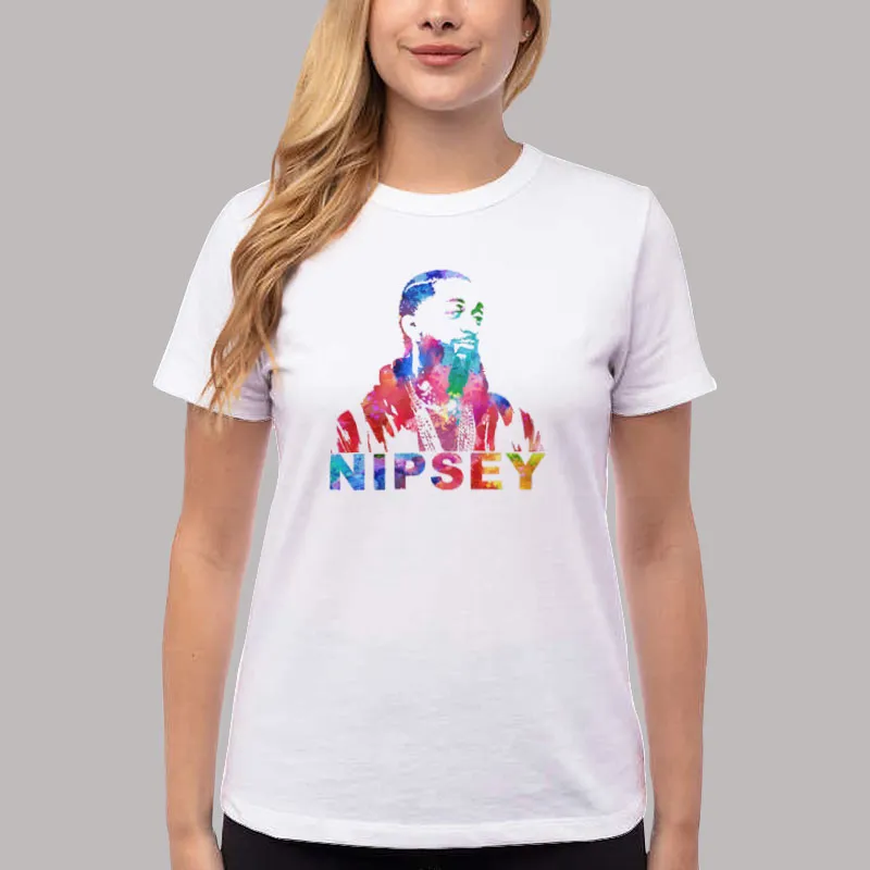 Women T Shirt White Tribute American Rapper Nipsey Shirt