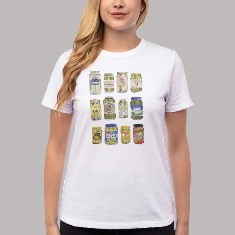 Women T Shirt White Vintage Canned Pickle Lovers Pickle Sweatshirt