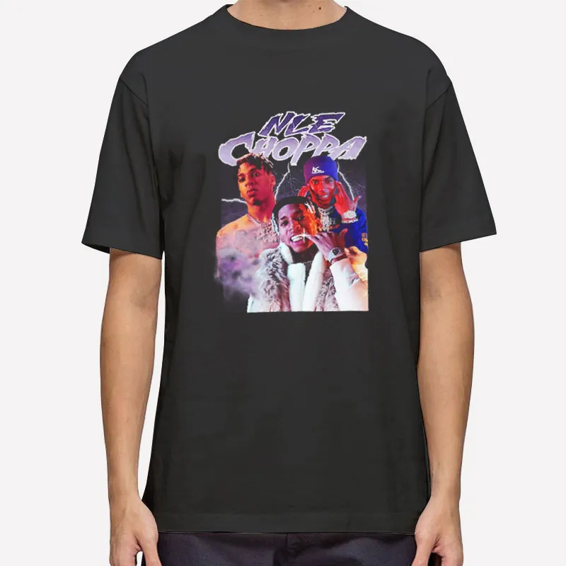 Mens T Shirt Black Hip Hop Rapper Nle Choppa Sweatshirt