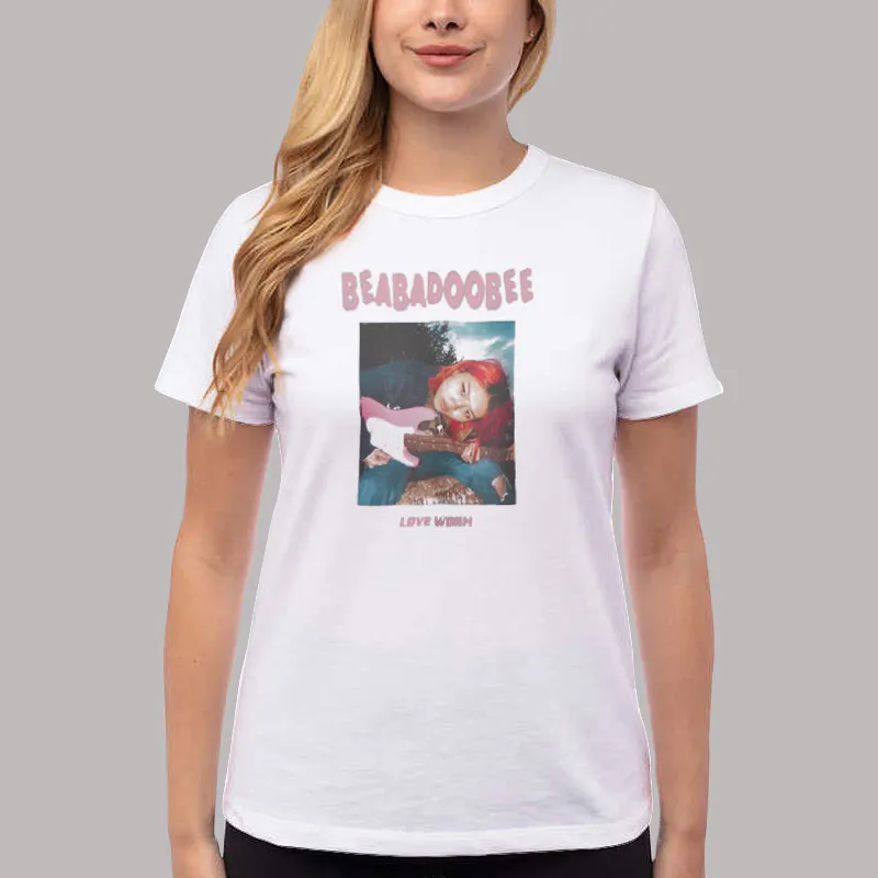 Women T Shirt White Beabadoobee Patched Up Loveworm Shirt