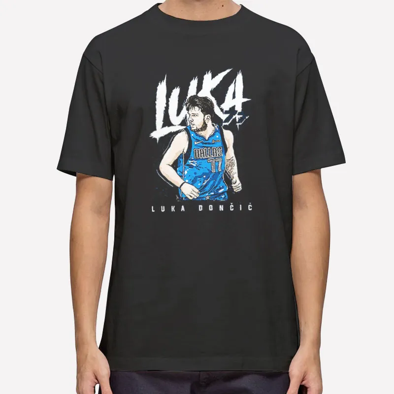 Mens T Shirt Black Dallas Mavericks Luka Doncic Sweatshirt