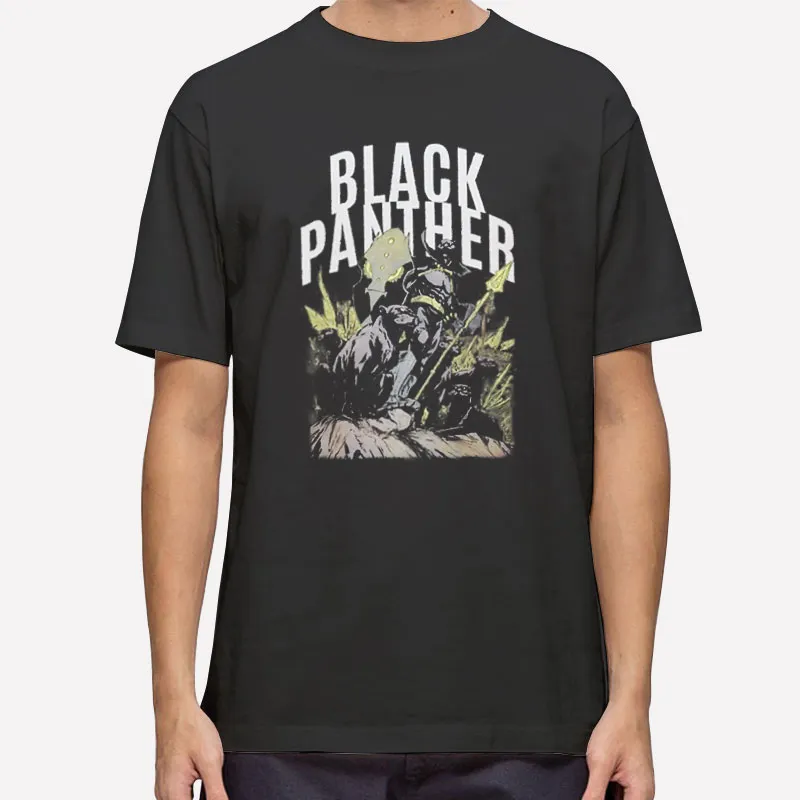 Mens T Shirt Black Retro Wakanda Forever Black Panther Sweatshirt