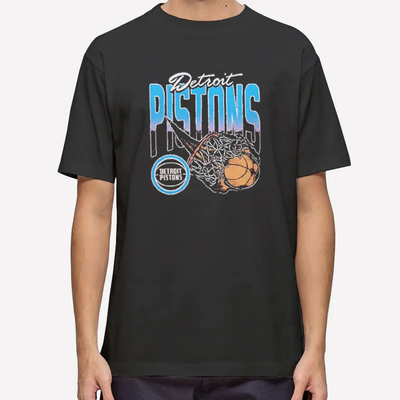Mens T Shirt Black Vintage On Fire Detroit Pistons Sweatshirt